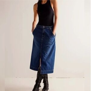 Free People We The Free Wild Roses Midi Skirt